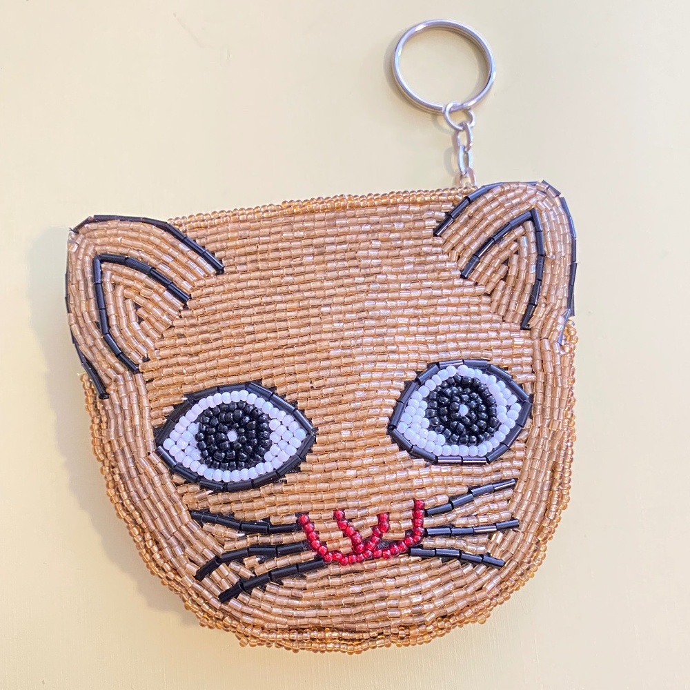 Beaded Kitty Coin Purse